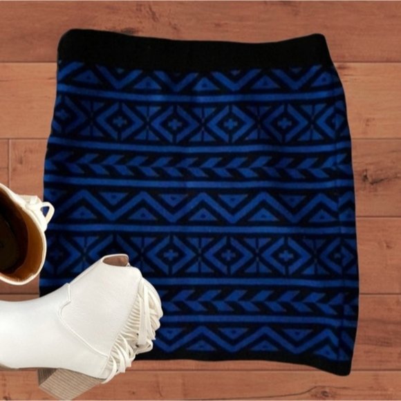 Vintage High Rise Geometric Knit Skirt - Picture 9 of 16